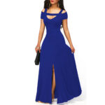 1619503020872.jpg Flattering V-Neck Split Party Maxi Dress, Slim Fit