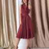 Belted Sleeveless Midi Dress for Flattering Casual Wear Belted Sleeveless Midi Dress for Flattering Casual Wear