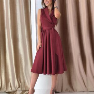 Belted Sleeveless Midi Dress for Flattering Casual Wear