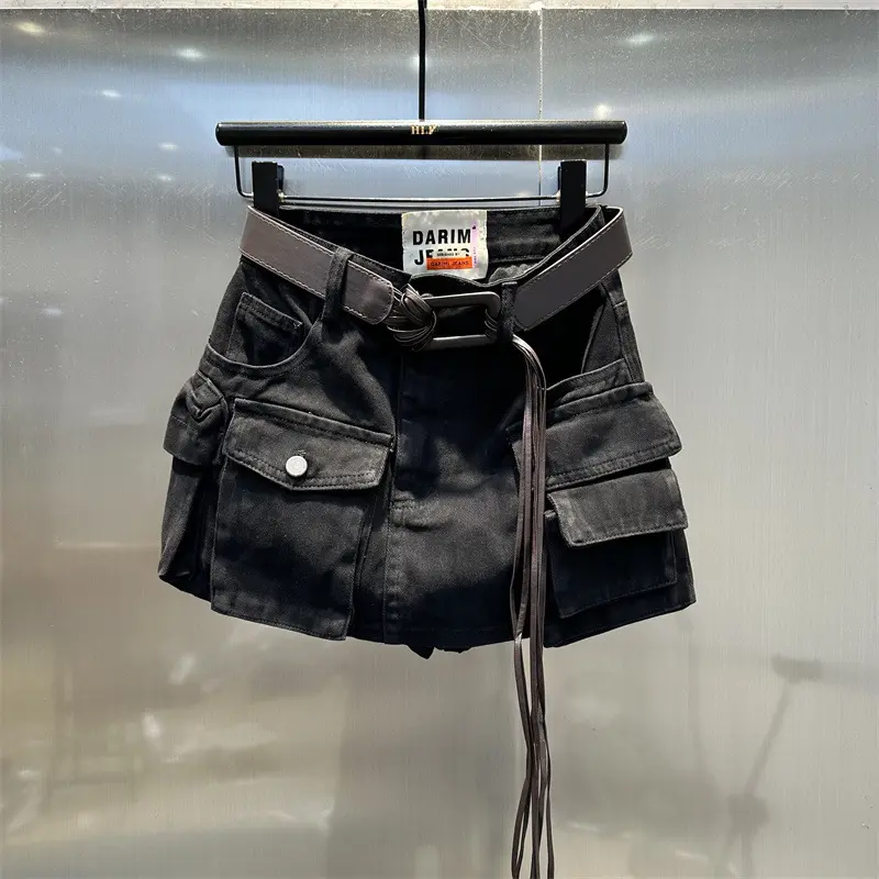 Youth-Boosting Cotton Denim Skirt for Elegant Commuter Wear Youth-Boosting Cotton Denim Skirt for Elegant Commuter Wear
