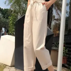 Cotton Cropped Trousers Women Loose Harem Pants casual Pants Thin Section