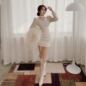Body-Sculpting Tight Waist Hepburn Dress with Thin Skirt