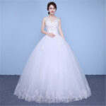 Silk & Satin Wedding Dress with Puff Skirt Straps