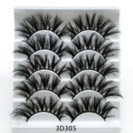 3 D Mink-Style False Eyelashes 5 Pairs Cotton-Stalk Stems
