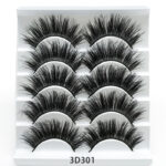 3 D Mink-Style False Eyelashes 5 Pairs Cotton-Stalk Stems