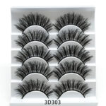 3 D Mink-Style False Eyelashes 5 Pairs Cotton-Stalk Stems