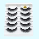 3 D Mink-Style False Eyelashes 5 Pairs Cotton-Stalk Stems
