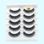 3 D Mink-Style False Eyelashes 5 Pairs Cotton-Stalk Stems