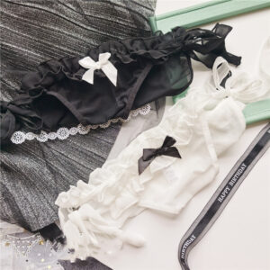 Breathable Low-Waist Lace-Up Side-Opening Panties with Bow