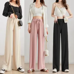 Cool Ice Silk Wide-Leg Slimming Casual Pants for Women
