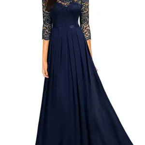 Elegant Chiffon Bridesmaid Dress with Lace Stitching Detail