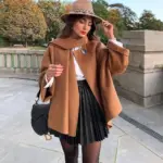 1623808448025.webp Draped Pleated Black Knitted Mini Skirt for Winter - Cotton Blend