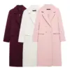 Versatile Double-Breasted Wool-Blend Long Lapel Coat Jacket Versatile Double-Breasted Wool-Blend Long Lapel Coat Jacket