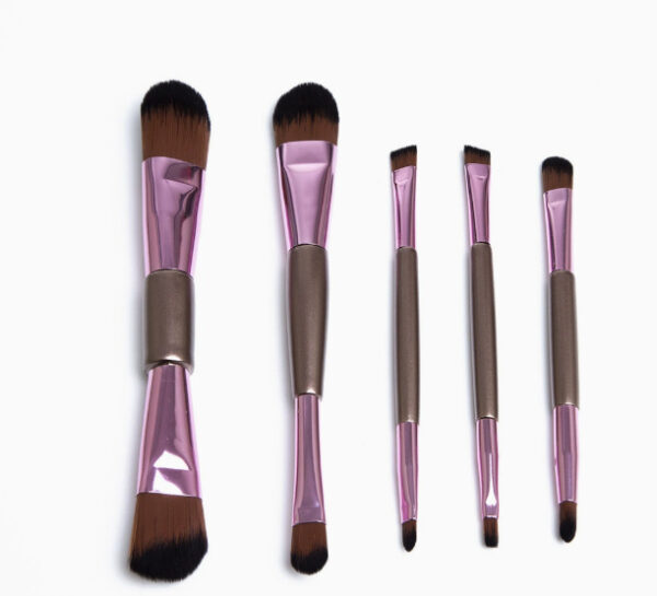 5-Pack Double-Ended Makeup Brushes for Liquid BB Cream, Eyeshadow
