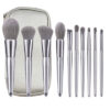 Complete 10-Piece Makeup Brush Set with PU Bag, Wooden Handles Complete 10-Piece Makeup Brush Set with PU Bag, Wooden Handles