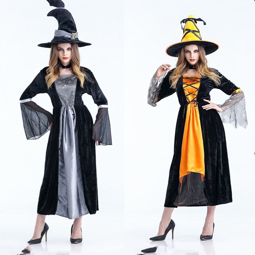 Scary Witch Sorceress Costume for Halloween, Polyester