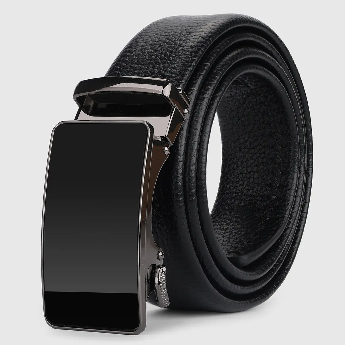 Fast-Adjust Automatic Buckle Full-Grain Leather Mens Belt Fast-Adjust Automatic Buckle Full-Grain Leather Mens Belt