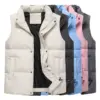 Warm Padded Polyester Vest for Women with Pockets Warm Padded Polyester Vest for Women with Pockets