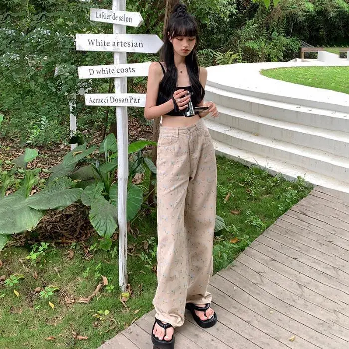 Retro Loose Wide-leg Pants Straight Jeans For Women Retro Loose Wide-leg Pants Straight Jeans For Women