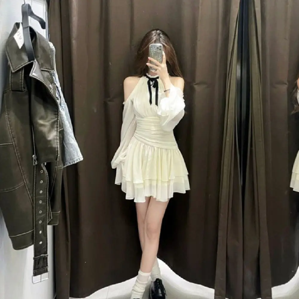 Fashion Lady Off-shoulder Halter Dress