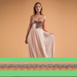 Sleeveless V-Neck Wedding Bridesmaid Dress