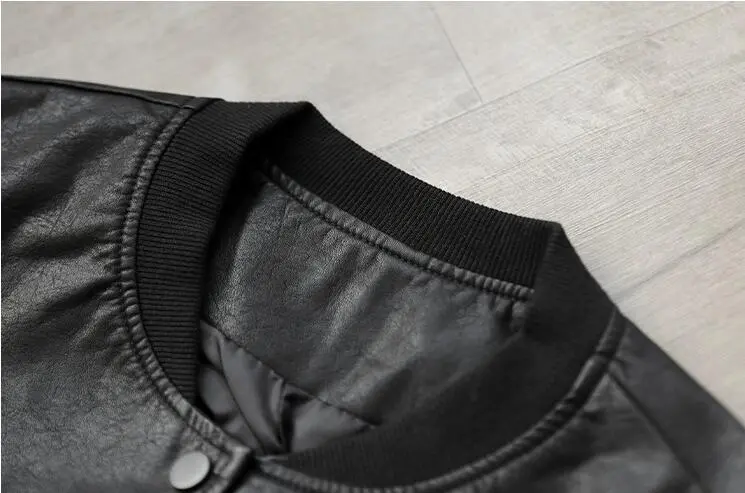 Lightweight PU Leather Jacket for Women, Black Autumn Coat 0.84 lb