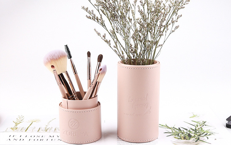Soft Artificial Fiber Makeup Brush Set with Aluminum Handles