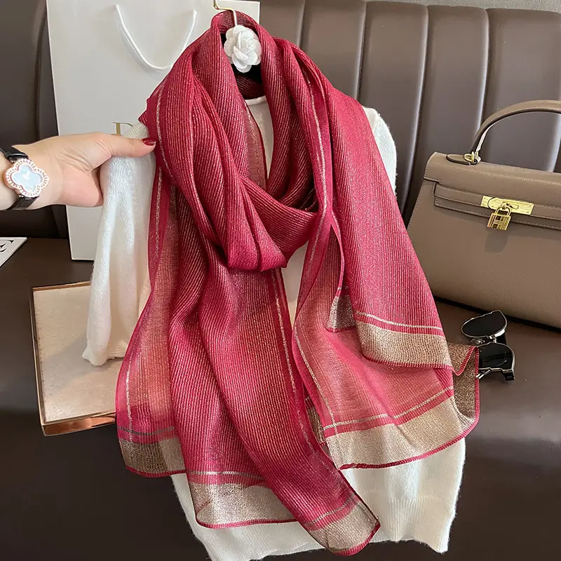 Women's Lightweight Silk Shawl, Elegant Long-style For Socialites Women's Lightweight Silk Shawl, Elegant Long-style For Socialites