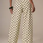 Casual Polka Dot Mid-rise Non-stretch Jeans