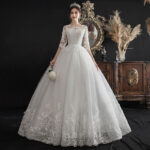 180ae975-18f0-45c3-9023-bba145acf9da.jpg One-shoulder Dream Slim Sleeve Lace Bride