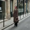 Everyday Warm Wool-Blend Long Coat for Women with Buttons
