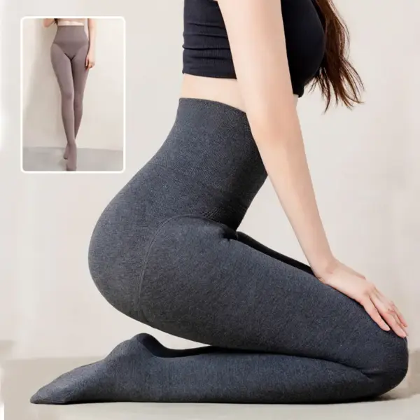 Winter High Waist Leggings With Sock Fashion Slim Pantyhose Warm Thin Legs Pants Women Clothing
