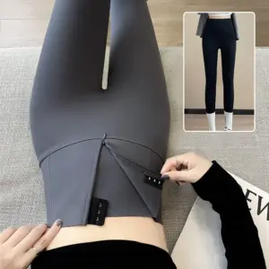 Belly Controlling Butt Lifting High-Waist Velvet Leggings - Zipper