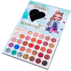 Sequin Eyeshadow Palette for Glowy Party Looks, 35 Colors