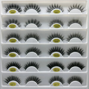 3 D Mink Hair False Eyelashes for Fuller Thick Section Look (5 Pairs)