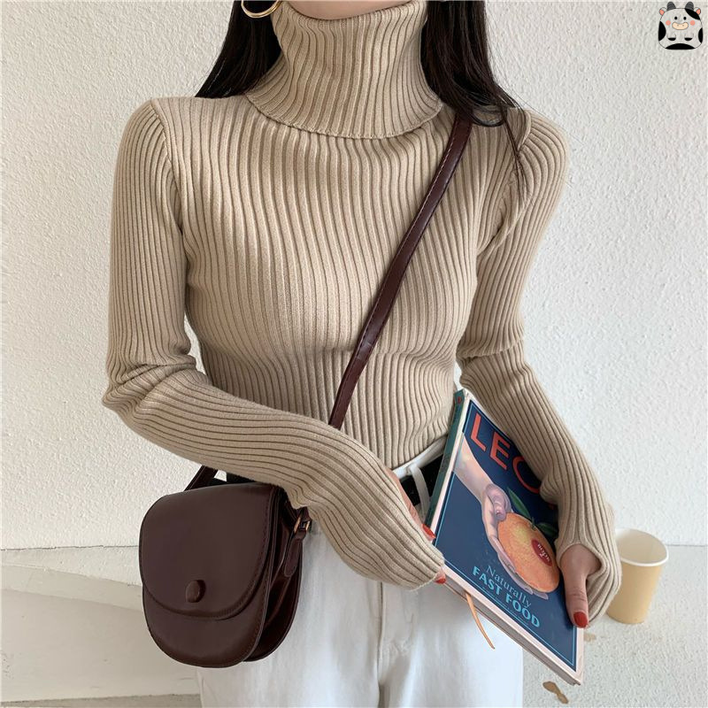 Women's Fashion Turtleneck Slim-Fit Knitted Sweater