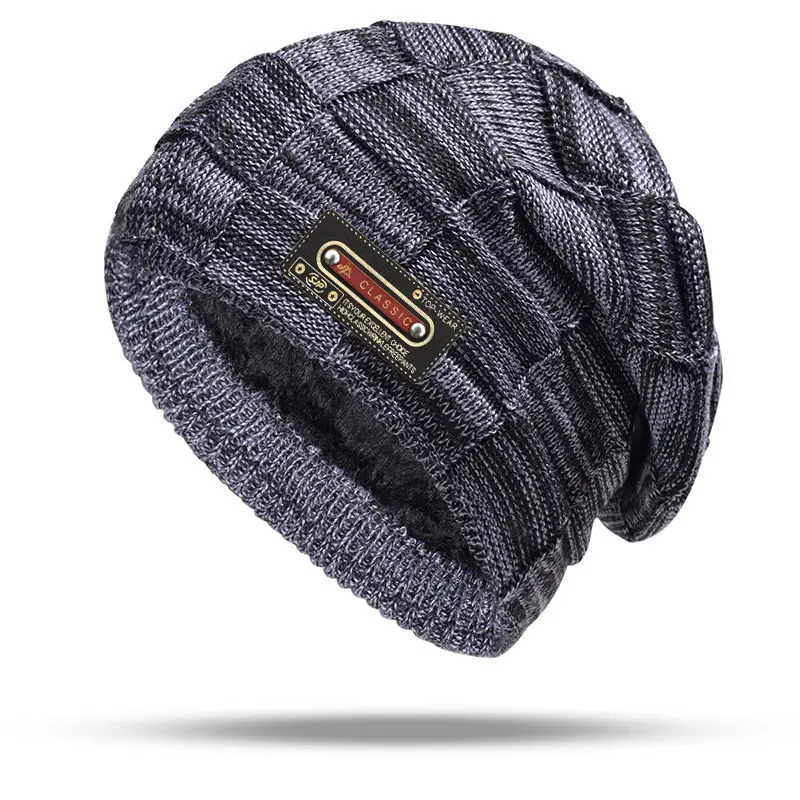 Fleece-Lined Warm Knitted Men’s Outdoor Beanie, 58–63 cm Fleece-Lined Warm Knitted Men’s Outdoor Beanie, 58–63 cm