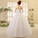 Adjustable Lace Korean Tube Top Wedding Dress in White