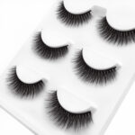 Natural Long 3 D Mink Eyelashes with Cotton Stem, 3 Pairs