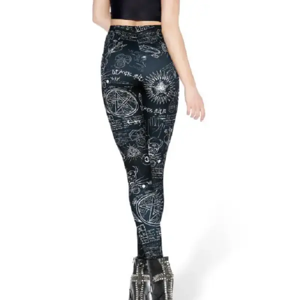 Women Leggings Fitness Black Skeleton Sexy Leggings Fashion Stretch Digital Print Pants Trousers