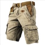 Wear-Resistant Cotton Sports Shorts for Men, Mid Waist