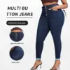 European And American Plus-Size Extra-Fit Tight Cropped Denim Jeans European And American Plus-Size Extra-Fit Tight Cropped Denim Jeans