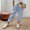 Elastic Waist Support Cotton-Linen Cropped Pants for Women Elastic Waist Support Cotton-Linen Cropped Pants for Women