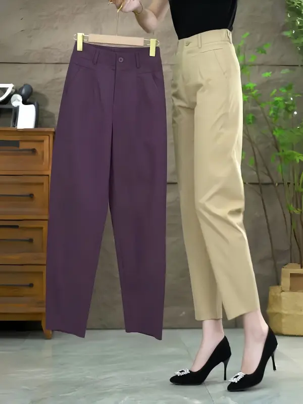 Polished Cropped Suit Pants for Women, Straight-Leg Fit Polished Cropped Suit Pants for Women, Straight-Leg Fit