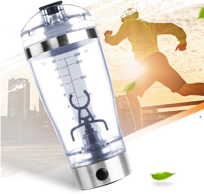 Rechargeable USB Electric Protein Shaker Bottle, 450/600 ml