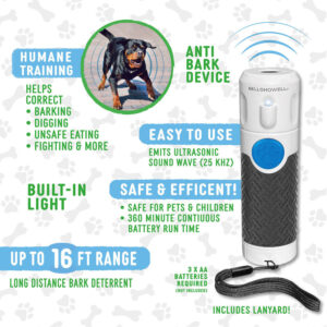 Ultrasonic Handheld Dog Trainer for Bark Control, White ABS