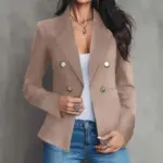 1b182aa8-91a1-4da0-8d1c-66a68a31ce26.webp Tailored Double-Breasted Women’s Blazer with Buttons - Black