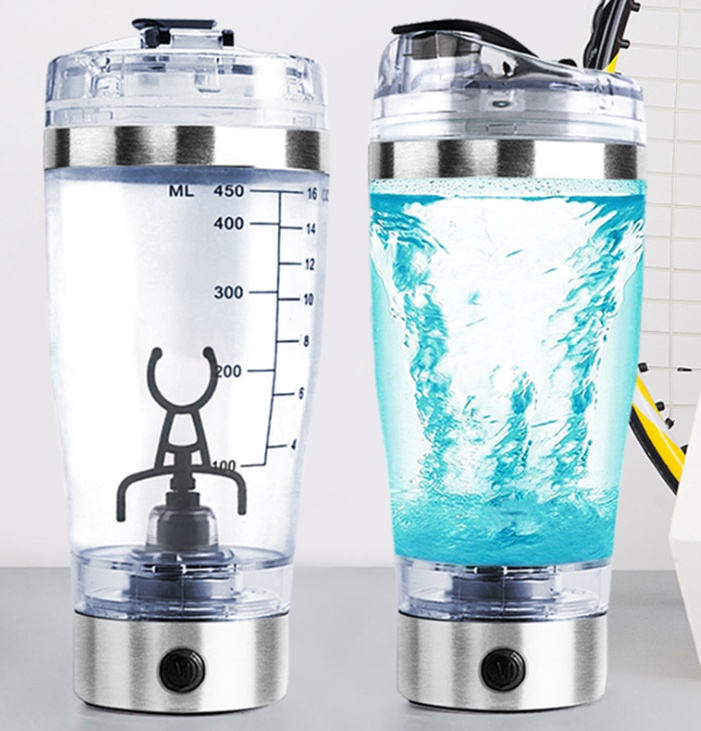 Rechargeable USB Electric Protein Shaker Bottle, 450/600 ml