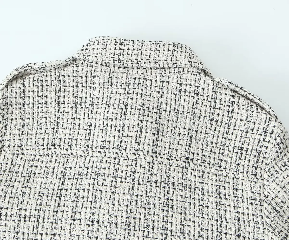 Textured Tweed Patch-Pocket Blazer for Women - Long Sleeve Textured Tweed Patch-Pocket Blazer for Women - Long Sleeve