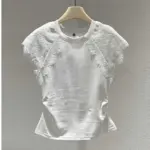1bc1457b-f5ba-42cd-b5c8-ecdb493b2760.webp Simple Lace-spliced Round-neck Short Sleeves